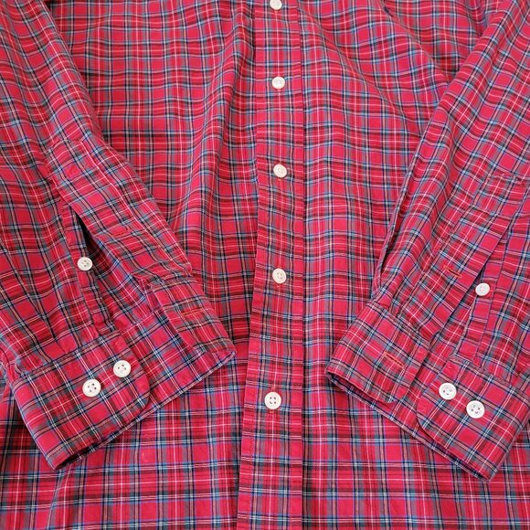 Ralph Lauren Shirt Mens Large 16.5/34/35 Red Plaid Button Up Classic Fit Pony - Picture 4 of 12